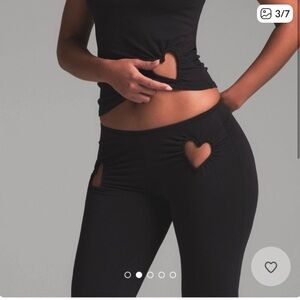 Skims Heart Flare Jersey Cutout Leggings - Soot